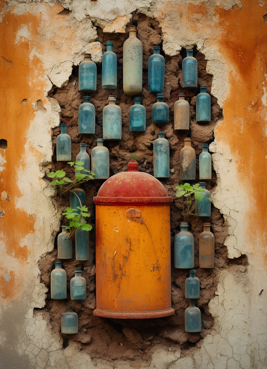 Bouteilles d'essence, indonésie